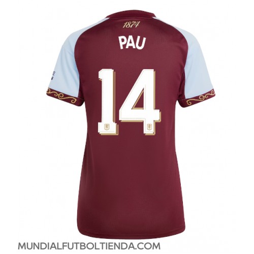 Camiseta Aston Villa Pau Torres #14 Primera Equipación Replica 2025-26 para mujer mangas cortas Camiseta Aston Villa Pau Torres #14 Primera Equipación Replica 2025-26 para mujer mangas cortas